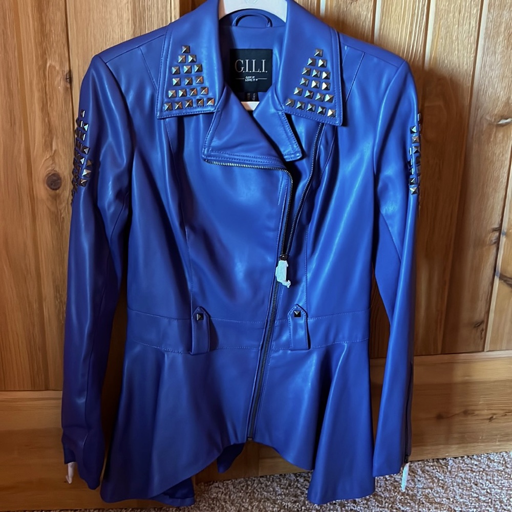Faux leather jacket…